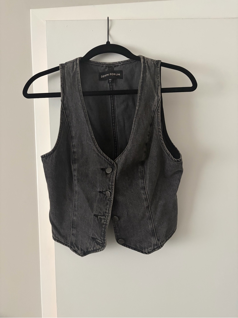 ARITZIA Denim Forum Washed Black Denim Vest size s
